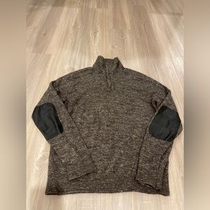 Kuna alpaca elbows leather patches men sweater